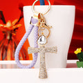Jeweled Cross Keychains in Eight BV Colors plus One Plain Crystal Style view 9