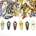 Skull Coffin Charms in Five Enamel Colors and Two Metal Tones view 1
