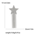 Crystal Star Chain Tassel Brooch Gold Silver Shooting Star view 6