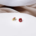 Red Fortune Ingot and Money Bag Small Stud Earrings view 4