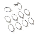 Silver Tone Oval Hinged Hoop Earring Findings with Bottom Loops view 1