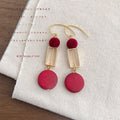Gold Hook Wine Flocked Ball Wood Disc Geometric Drops view 4