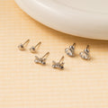 Heart Bow and Crystal Look Three Pair Small Stud Earring Set view 4