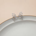 Silver Open Butterfly Wing Delicate No Pierce Ear Clips view 6