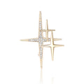 Double Four Point Star Brooch in Gold and Silver Tones view 5