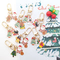 Christmas Enamel Dual Charm Keychains Gold Clasp 19 Styles view 3
