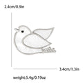 White Shell Dove Brooch with Gold or Silver Outline view 7