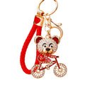 Jeweled Bicycle Bear Keychains in Blue Red Black and Assorted Colors view 5
