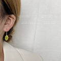 Gold Tone Yellow Green Grape Cluster Hook Earrings For Women view 2
