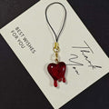 Dripping Heart Phone Strap Charms in Three Color and Metal Finishes view 6