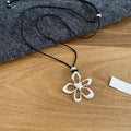 Black Cord White Heart and Flower Pendant Necklaces view 7