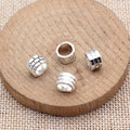 Grid Pattern Cylinder Large Hole Metal Bead for Jewelry Making view 2