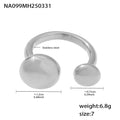 Double Round Disc Open Rings Stainless Steel Gold Steel Tone view 8