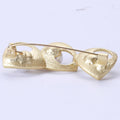 Triple Heart Brooch with White Pearl Accents Decorative Metal Pin view 3