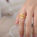 Solid Open Asymmetric Overlap Wrap Band Ring Metal view 6