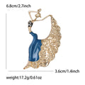 Dancing Woman Brooch With Raised Scroll Skirt in Red or Blue view 7