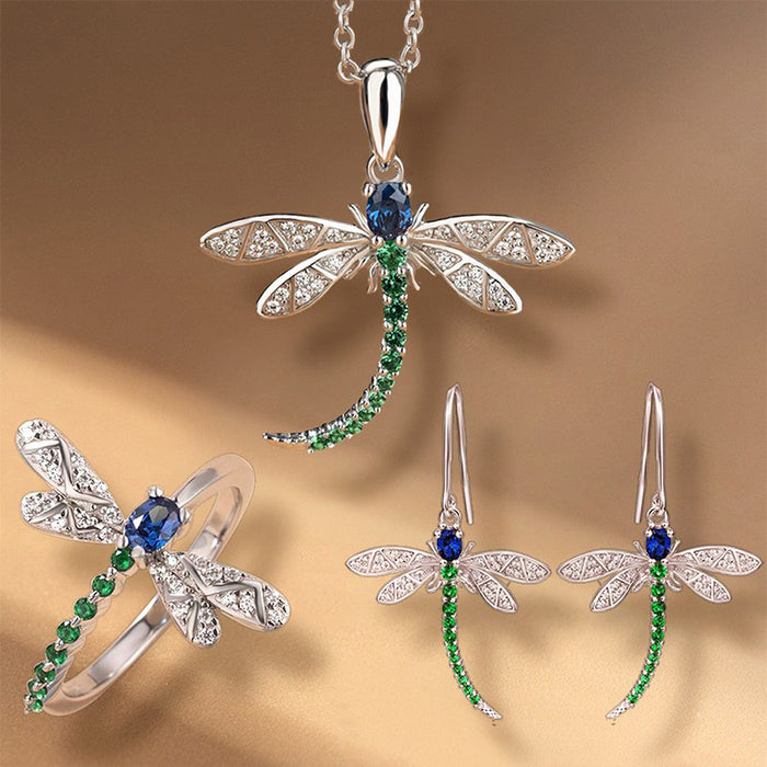 Blue And Green Stone Dragonfly Jewelry In Three Product Formats