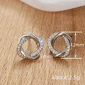 Gold Silver Black Intertwined CZ Knot Stud Earrings view 4