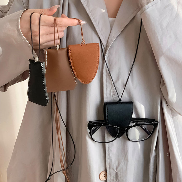 Leatherette Glasses Clip Key Pouch Cord Necklace Styles