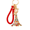 Crystal Eiffel Tower Keychains in Plain and Braided Loop Options view 5