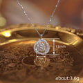 Silver Tone Round Halo Pendant Necklace Polished Chain Fashion Jewelry view 4