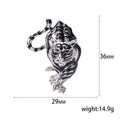 Sculpted Tiger Head Brooch in Silver or Rose Gold Tone view 5
