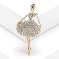 Crystal Ballerina Brooch In Silver And Gold Tones Decorative Lapel Pin view 7