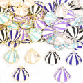 Striped Enamel Seashell Charms in Five Colors and Two Metal Tones view 4