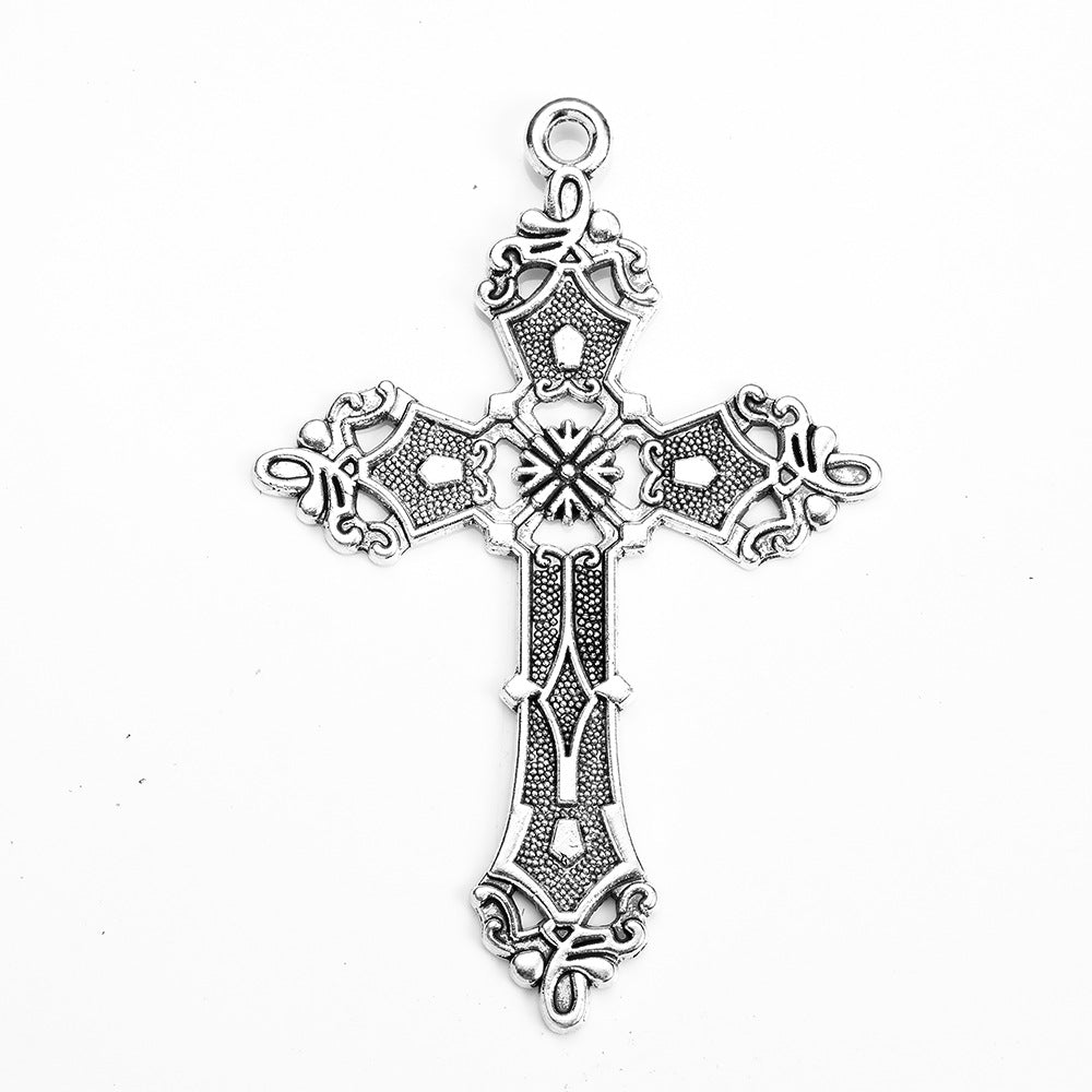 56x38mm Vintage Zinc Alloy Cross Charm Pendant