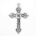 Pierced Floral Cross Metal Charm in 4 Decorative Finishes view 5