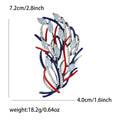 Openwork Feather Brooch with Crystal and Enamel Branches view 7