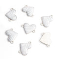Striped Heart Two Loop Connector Charms in 12 Styles view 6