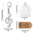 Rhinestone Treble Clef Charm Lobster Clasp Silver Gold view 2