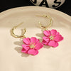 Fuchsia Flower Hoops