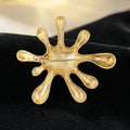 Polished Liquid Splash Metal Brooch in Two Finishes view 3