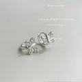 Silver Openwork Butterfly Mini Huggie Hoop Earrings Pair view 6