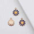 Gold Tone Daisy Enamel Charms in Three Petal Colors view 3