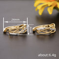 Two-Tone Twisted Rope Hoop Earrings Gold Clear Pavé view 4