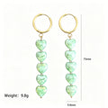 Multicolor Heart Bead Drop Earrings In Three And Five Bead Lengths view 12