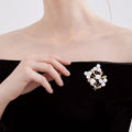 Pearl Berry Branch Brooch Gold or Silver Metal Leaves view 2
