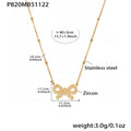 Sacred Heart Multi Charm And Bow Necklace Gold Steel view 8