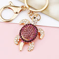 Crystal Sea Turtle Keychains in Blue Fuchsia Purple and Assorted Colors view 4