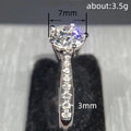 Silver Round Solitaire Ring Pave Shoulders Sizes 6-10 view 4