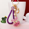 Pearl Accent Rabbit Head Keychains in Five Pictured Colors view 9