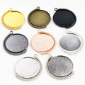 Rotating Round Cabochon Pendant Trays in Mixed Finishes view 2