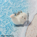 Flocked White Seal Keychains Heart Clasp 4 Pose Styles view 4