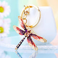 Jeweled Dragonfly Keychains in Purple Green Orange and Assorted Colors view 1