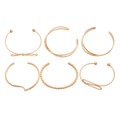 Metal Smooth Open Bangle Six Piece Set Silver Gold view 5