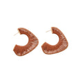 Wrapped Cord C Hoop Stud Earrings in Five Colors Jewelry Pair view 5