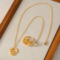 Spiral Ring and Pendant Necklace Collection in Gold and Silver Tone view 4